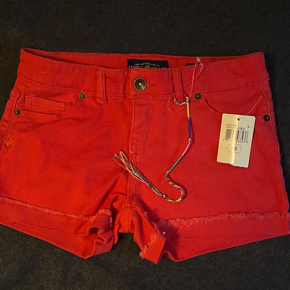 NEW Lucky Brand Kids Bright Red Shorts